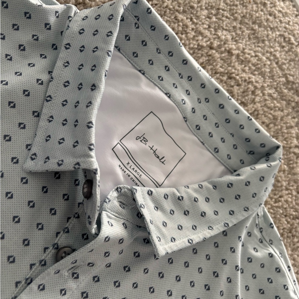 JB Men's Blue Patterned Shirt